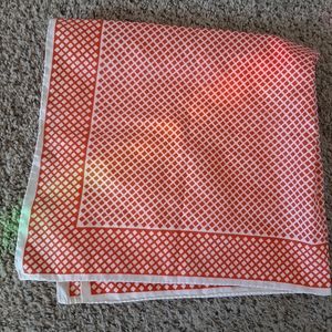 Large orange and white checkered square scarf